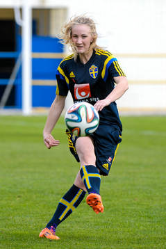 Sveriges Emma Lund på en träning