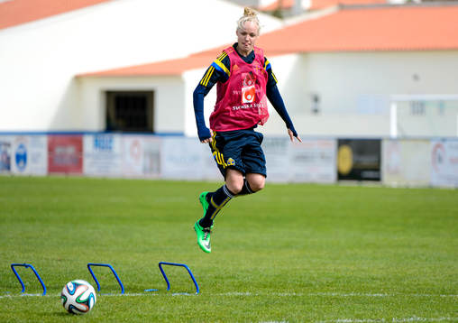 Sveriges Caroline Seger på en träning