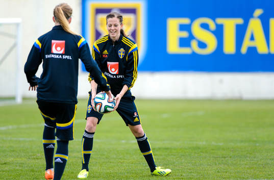 Sveriges Lotta Schelin på en träning