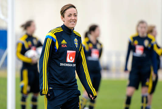 Sveriges Therese Sjögran på en träning