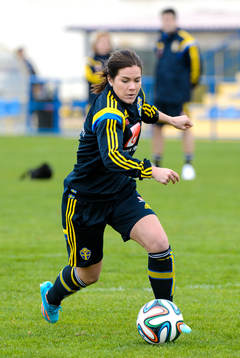 Sveriges Hanna Folkesson på en träning