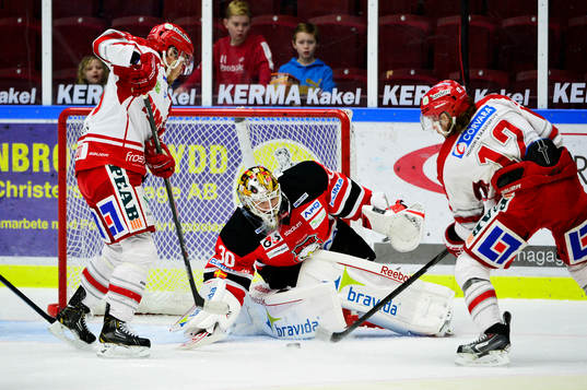 Timrås André Hult och Oscar Johansson och Malmö Redhawks
