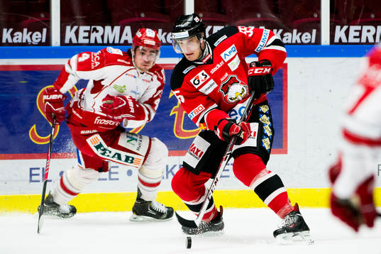 Malmö Redhawks Teemu Kesä och Timrås Nils Bergström