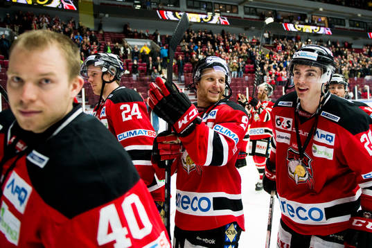 Malmö Redhawks målvakt Pontus Sjögren, Marcus Olsson,