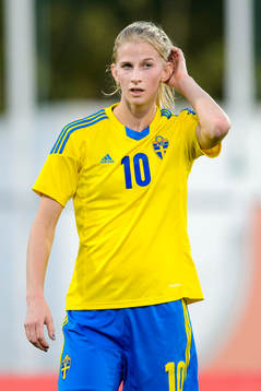 Sveriges Sofia Jakobsson i matchen mellan Sverige och