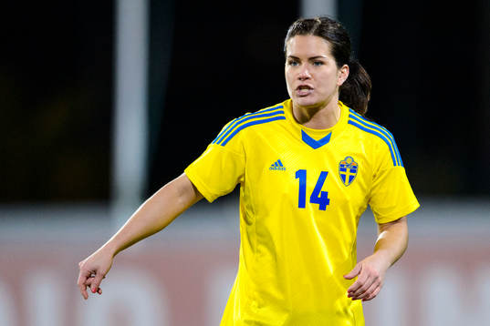 Sveriges Hanna Folkesson i matchen mellan Sverige och