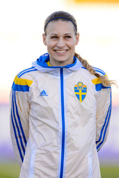 Sveriges Charlotte Rohlin innan matchen mellan Sverige och