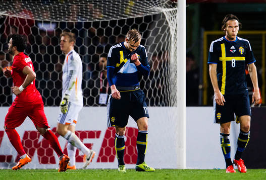 Sveriges  Johan Ekstrand  och Albin Ekdal deppar