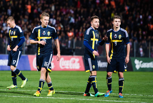 Sveriges Joel Ekstrand, Pontus Wernbloom, Muamer Tankovic
