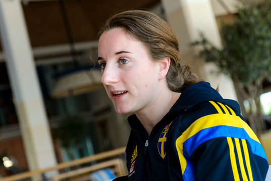 Sveriges Antonia Göransson på en pressträff