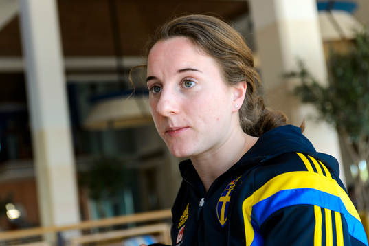 Sveriges Antonia Göransson på en pressträff