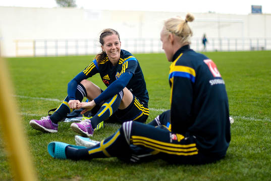 Sveriges Lotta Schelin på en träning