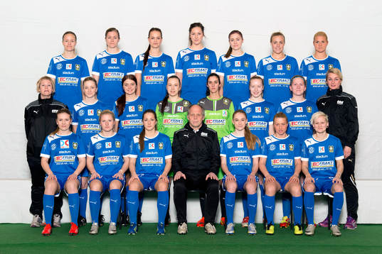 Spelare i damfotbollslaget Karlstad/Qbik