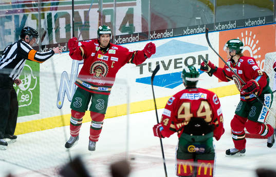 Frölundas Joel Lundqvist jublar