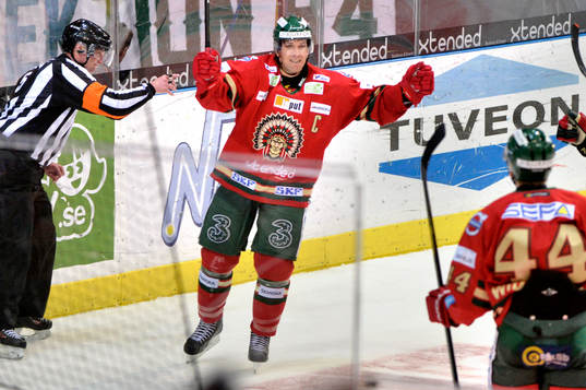 Frölundas Joel Lundqvist jublar