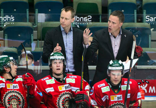 Frölundas assisterande tränare Robert Ohlsson och