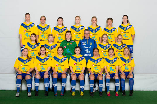Spelare i damfotbollslaget Umeå Södra