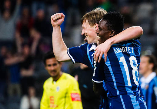 Djurgårdens Emil Bergström jublar