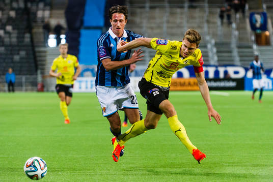 Djurgårdens Philip Hellqvist  och Halmstads Rickard Magyar
