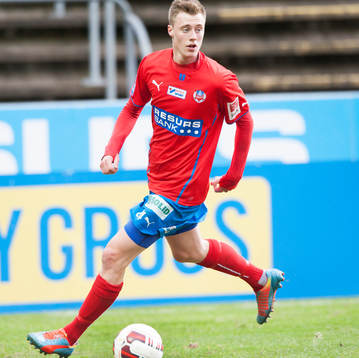 Helsingborgs Anton Kinnander i matchen i Svenska Cupen
