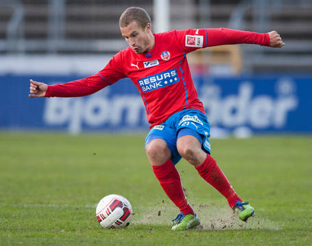 Helsingborgs Christoffer Andersson i matchen i Svenska