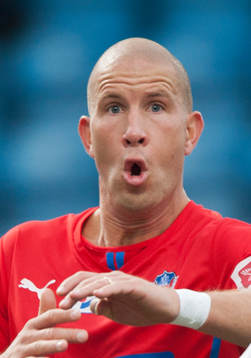 Helsingborgs Mattias Lindström i matchen i Svenska Cupen