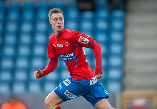 Helsingborgs Anton Kinnander i matchen i Svenska Cupen