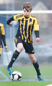 Hässleholms Elliott Nilsson i DM-matchen i fotboll för