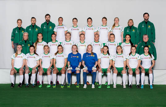Spelare i damfotbollslaget Hammarby