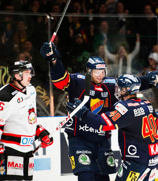 Djurgårdens Michael Holmqvist jublar