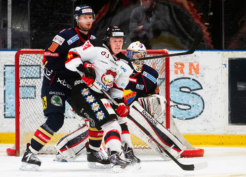 Djurgårdens Michael Holmqvist och Malmö Redhawks Anton