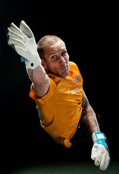 Malmö FFs målvakt Robin Olsen fotad