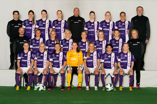 Spelare i damfotbollslaget Jitex