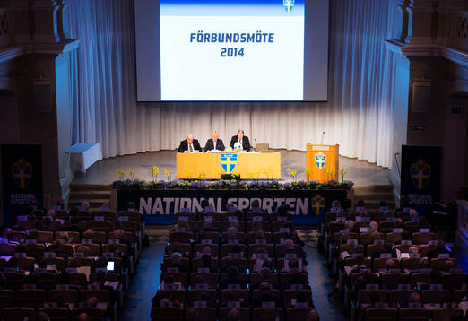 Generell vy över Svenska Fotbollförbundets årsmöte som