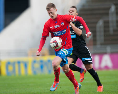 Helsingborgs Anton Kinnander  i matchen i Svenska Cupen