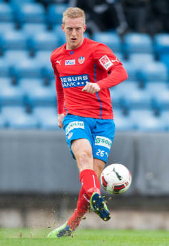 Helsingborgs Peter Larsson i matchen i Svenska Cupen mellan