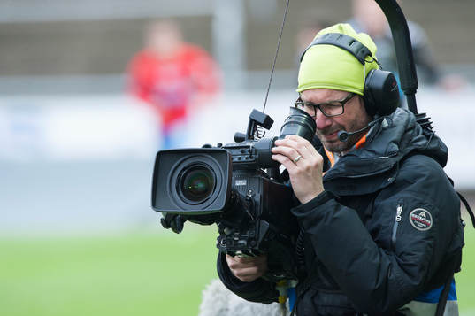 Kameraman i matchen i Svenska Cupen mellan Helsingborg och