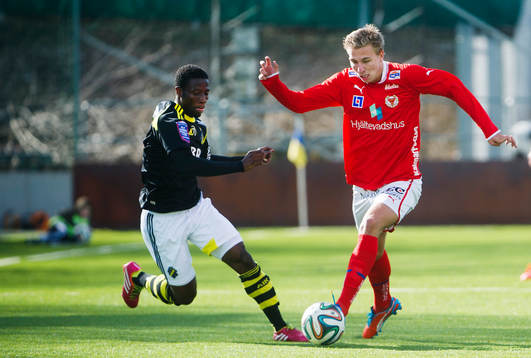 AIKs Ebenezer Ofori och Kalmars Jonathan Ring