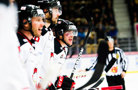 Malmö Redhawks spelare skriker på domaren