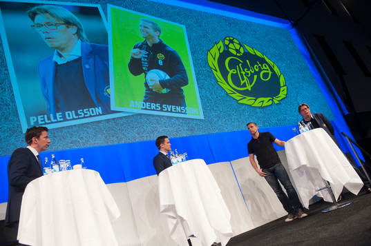 Elfsborgs Anders Svensson och Djurgårdens Per Olsson vid