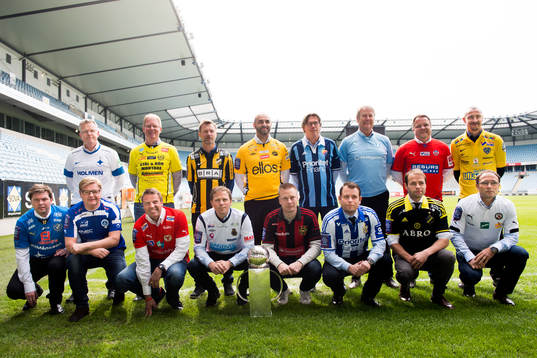 Lagbild på de allsvenska tränarna 2014, från vänster