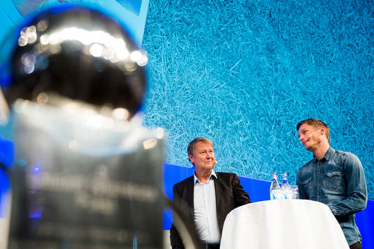 Malmö FFs tränare Åge Hareide och Markus Rosenberg i