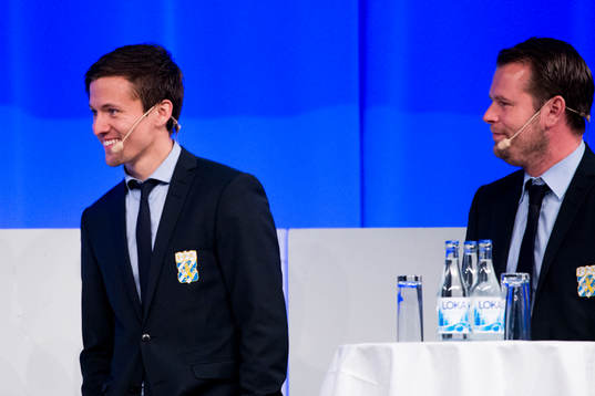 Göteborgs Lars Vibe och Göteborgs tränare Mikael Stahre