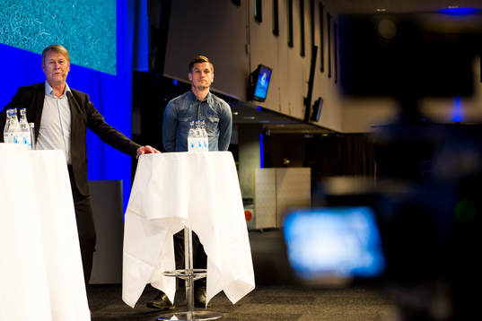 Malmö FFs tränare Åge Hareide och Markus Rosenberg