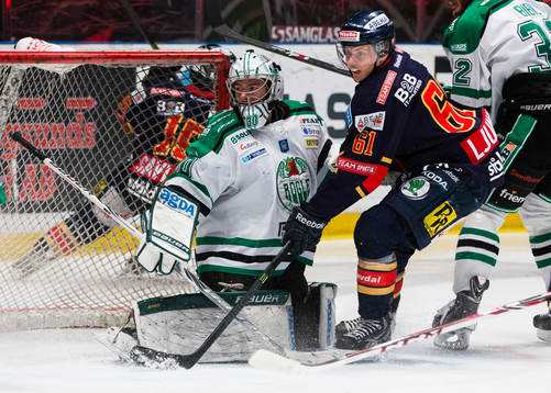 Rögles målvakt Kevin Lindskoug och Djurgårdens Markus