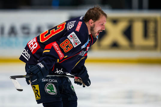 Djurgårdens Dustin Johner åker av isen