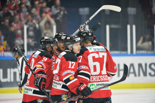 Malmö Redhawks Daniel Viksten jublar