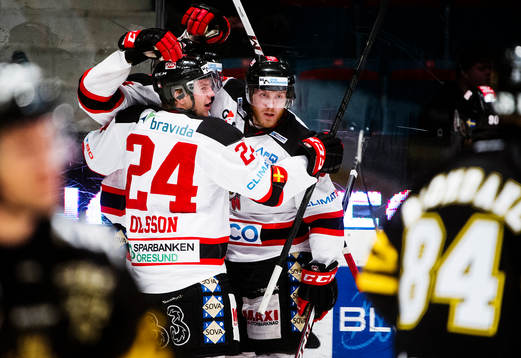 Malmö Redhawks spelare jublar