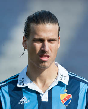 Djurgårdens Aleksandar Prijovic i matchen i allsvenskan i