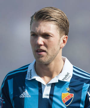 Djurgårdens Andreas Johansson  i matchen i allsvenskan i